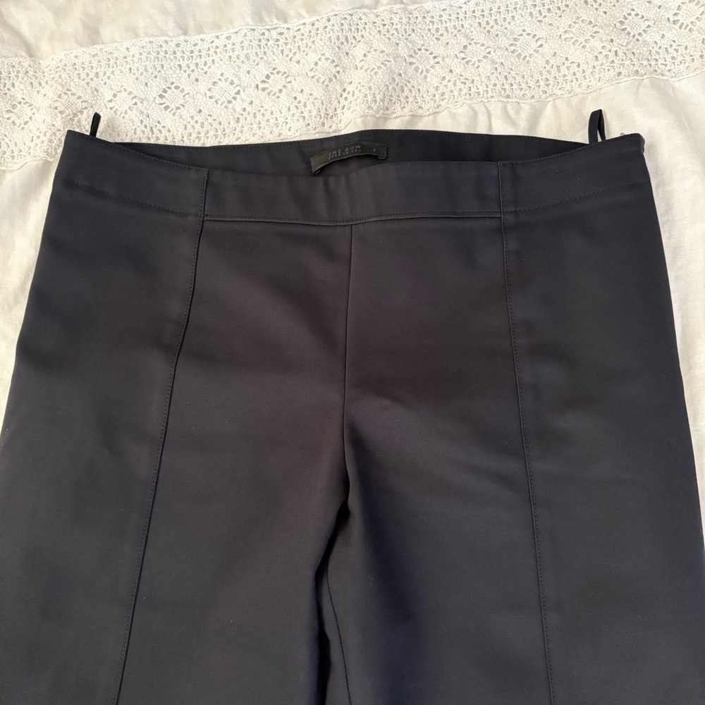 The Row sz 8 Straight Leg Pants in Black Cotton Career Luxury - Picture 2 of 10